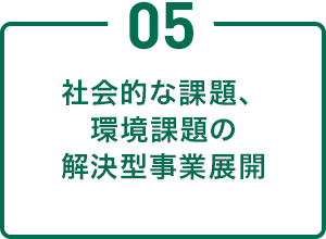社会的な課題、環境課題の解決型事業展開